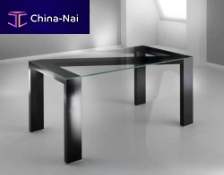 Contemporary table ZETA NEROglassrectangular
