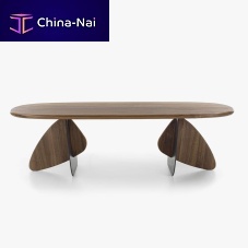 Contemporary table CROSSoaksolid woodwalnut