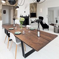 Contemporary dining table BUTTERFLYoaksolid woodAmerican walnut
