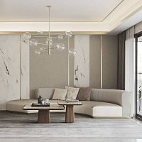 Semicircular sofa leafcontemporaryfabricbrown