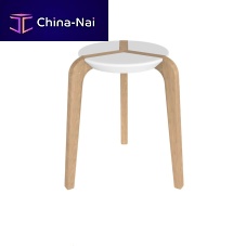 Contemporary stool oaklacquered wood3-legged