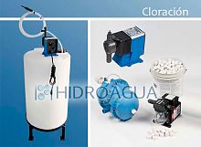 Chlorine dosing dispenser with volumetric pumpfor filtration systemautomated