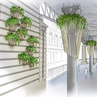 Public space hanging planter stand JAURS