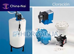 Chlorine dosing dispenser with volumetric pumpfor filtration systemautomated