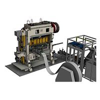 Deep drawing press blankingwith automatic feedertransfer