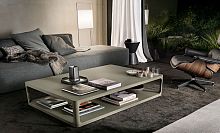 Contemporary coffee table SIXTYlacquered glassaluminumrectangular
