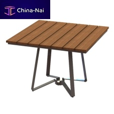 Contemporary table VILASrecycled plasticipepowder-coated steel base