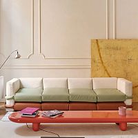 Modular sofa PILLOW contemporaryleatherbrown