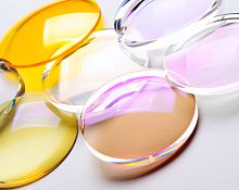 Bi-convex lens element meniscussilicaCaF2