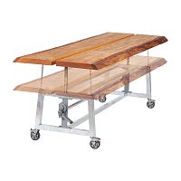 Contemporary table Tree T-HTwoodengalvanised steelgalvanised steel base
