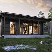 Prefab house Glass Houseeco-friendlycontemporarywith terrace