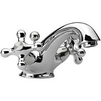 Double-handle washbasin mixer tap V5112countertopchrome-plated brassbathroom
