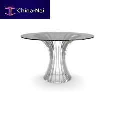 Contemporary table Arostempered glassstainless steelgranite