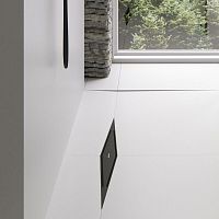 Brushed stainless steel linear shower drain BLACK TAFhigh-resistance