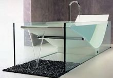 Free-standing bathtub LE COBSolid Surfaceglasswhite