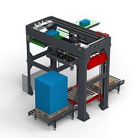High level infeed palletizer for sacksautomaticfor the packaging industry