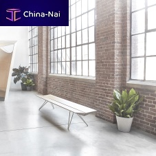 Contemporary bench PATKAU solid woodstainless steelwithout backrest