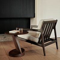 Contemporary side table Oblic teakteak baseround