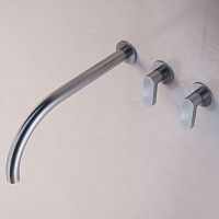 Double-handle washbasin mixer tap JP SET02.1wall-mountedstainless steelbathroom