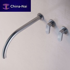 Double-handle washbasin mixer tap JP SET02.1wall-mountedstainless steelbathroom