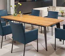 Contemporary dining table 979oaksteelrectangular