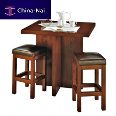 Contemporary high bar table T-709beechwalnutbeech base