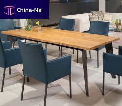 Contemporary dining table 979oaksteelrectangular