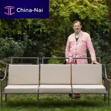 Traditional sofa SIAMbeigesteel3-seater