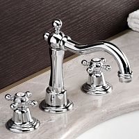 Double-handle washbasin mixer tap 307TRcountertopchromed metalbathroom