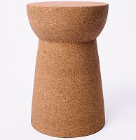 Contemporary stool FORMAcorkwooden basecentral base