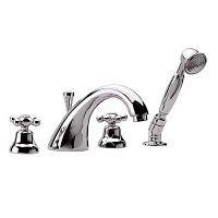 Double-handle shower mixer tap 06LIfor bathtubcountertopchrome-plated brass