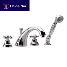 Double-handle shower mixer tap 06LIfor bathtubcountertopchrome-plated brass