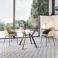 Crystal table PARADISEcontemporarytempered glasslacquered aluminum base