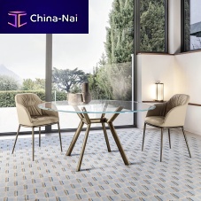 Crystal table PARADISEcontemporarytempered glasslacquered aluminum base
