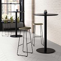 Contemporary bar stool KYLA plasticmetal basewith footrest
