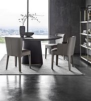 Contemporary table Art 200marbleleather baseround