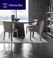 Contemporary table Art 200marbleleather baseround