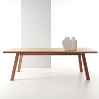 Contemporary dining table ACCENTOwoodenmarblesolid wood base