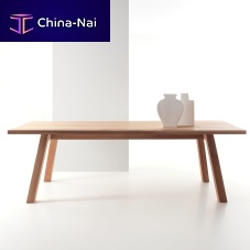 Contemporary dining table ACCENTOwoodenmarblesolid wood base