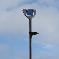 Urban lamp post SOLARcontemporarysteelfiberglass