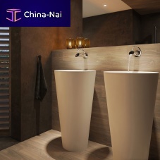 Free-standing washbasin RondoSolid Surfaceresinstone resin