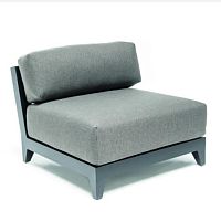 Contemporary fireside chair MIA fabricaluminumwith removable cushion