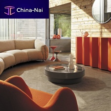 Contemporary coffee table TA.BA.CE.enameled sandstoneporcelain stoneware baseround