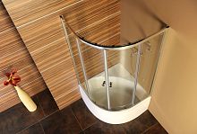 Corner bathtub-shower combination built-inacrylic