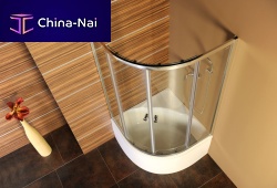 Corner bathtub-shower combination built-inacrylic