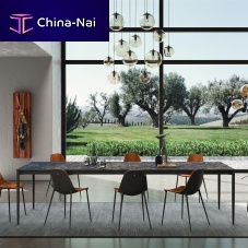 Contemporary dining table MARGUERITEglassceramiclacquered aluminum