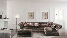 Modular sofa POSH ISLANDChesterfieldfabricbrown
