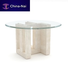 Marble base table Archeology 1contemporaryglassround