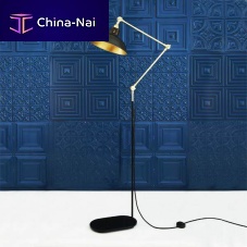 Floor-standing lamp SENGLEAsteelbrasscontemporary