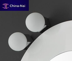 Contemporary wall light MOONchromed metalroundbathroom